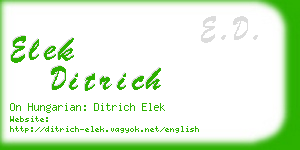 elek ditrich business card